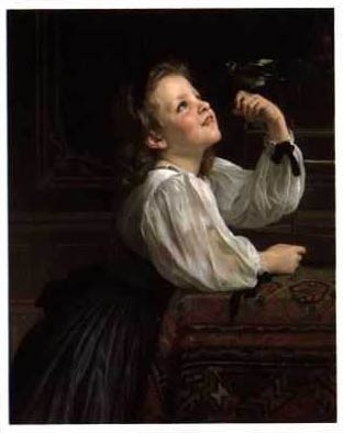 The Bird Lesson by Adolphe William Bouguereau