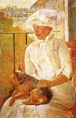Woman and Dog by Mary Cassatt