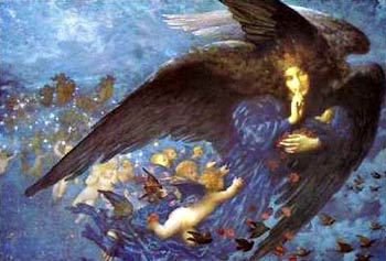 Night With Her Train of Stars and Her Great Gift of Sleep by Edward Robert Hughes