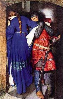 The Meeting on the Turret Stairs by Frederick William  Burton