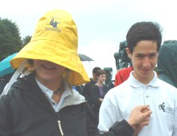 Jen's lost in the large yellow hat