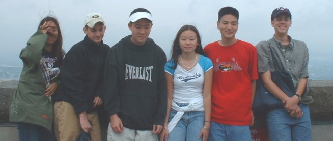 Nicole, ?, Paul, Jade, Pat, Tom on top of Signal Tower