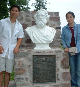 G and Jeanne with Henry Wadsworth LongfellowS