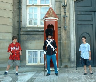 Greg & JR with scary guard
