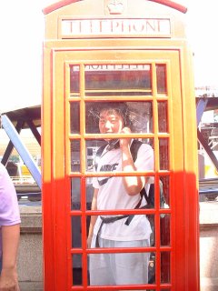 THE red telephone booths (forced Tai to stand in one)