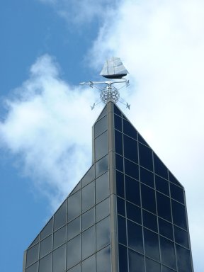 Pretty compass on a building