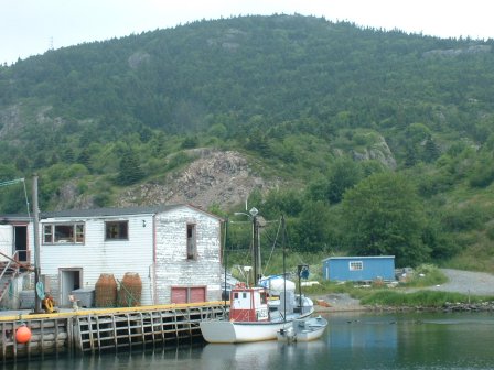 Quidi Vidi Village - w/ red crab traps and lobster boats