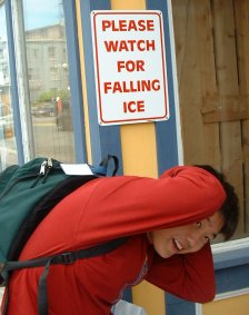 Falling ice w/o parachutes - watch out