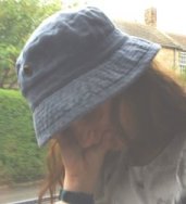 Amy/Kim asleep under my hat