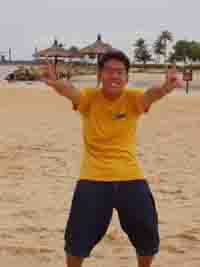 dominic on the beach