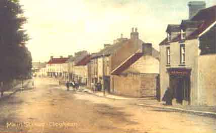 If you look below the right edge of the left-most building with the reddish roof , you can see John Hogan leaving Clogheen for America.