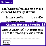 change battery profile dialog