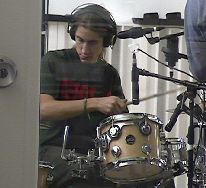 Dirty D on the Kit in Chuck's Studio