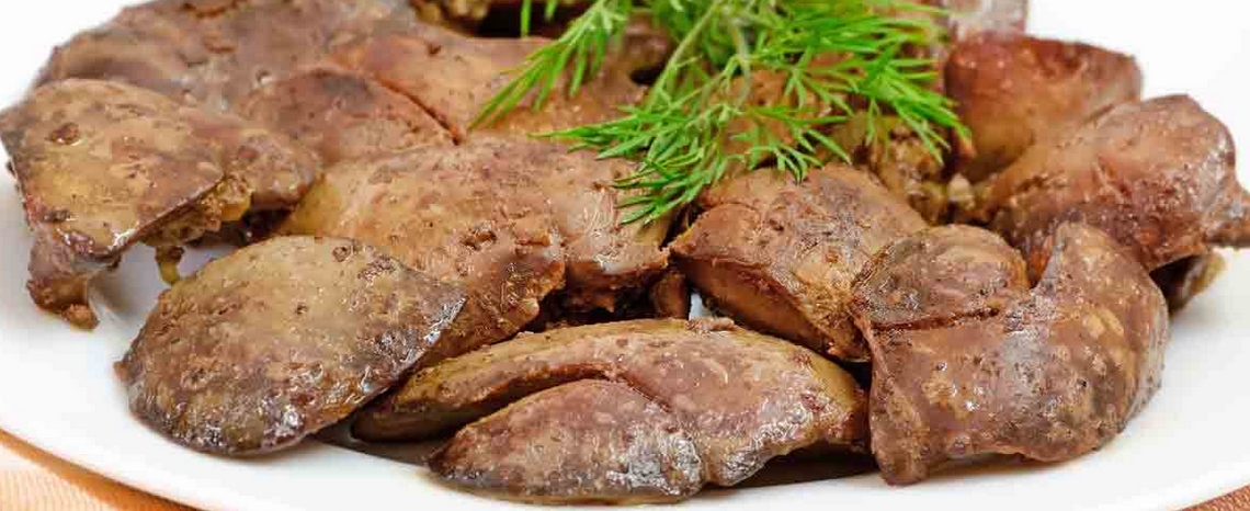 Chicken liver meat - high cholesterol food