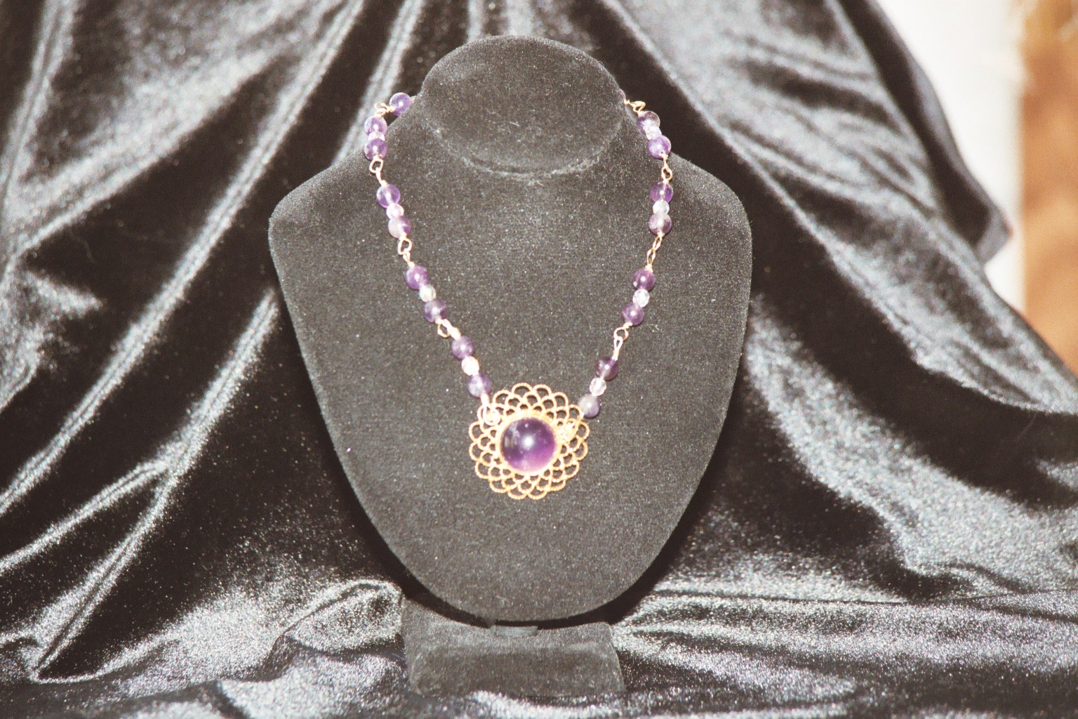 Vintage amethyst sterling silver pin