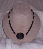 black obsidian with vintage victorian button