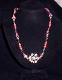 salmon coral with vintage rhinestone earring