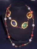 vintage scarab gemstones on multi gemstone goldfilled chain