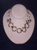 choker from vintage emerald and clear rhinestone sweater clasp