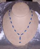 faceted blue onyx on sterling silver chain