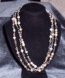 sterling silver chain 3 row multi colored freshwater pearls