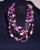 invisible line vintage pink purple beads
