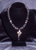 Black diamond crystal with vintage clear glass beads & vintage earring
