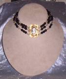 Czech glass and crystal with vintage camero earring