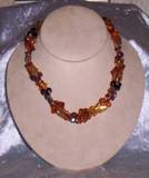 brown and amber glass beads 6 strand