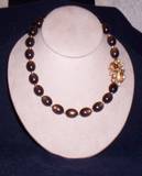 vintage brown moonstone with vintage faux pearl earring