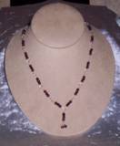faceted garnet beads on sterling silver chain
