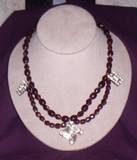 garnet glass with vintage rhinestone earrings as drops