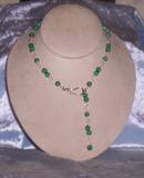 sterling silver chain with malachite beads