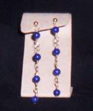 lapis and gold filled wire earrings
