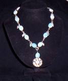 opalite with crystal and vintage rhinestone earring