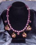 vintage pink moonglow, pink swarvoski and modern flower earrings