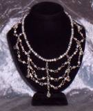 freshwater pearl, crystal sterling silver chain mesh
