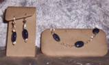 sodalite and crystal matching earrings and bracelet