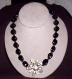 smokey quartz with vintage rhinestone earring