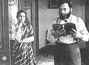 Bhupati (Sailen Mukherjee) and Charu (Madhabi Mukherjee) in " Charulata "