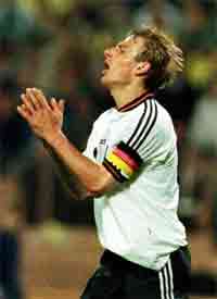 Jurgen Klinsmann after missing a header in the first half