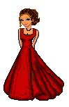 Peace in her Valentine dress