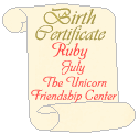 Ruby's Birth Certificate