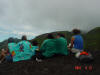 Sitting on the edge of the crater at La Soufriere......one of the only places where it's not hot in the Carribean