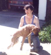 Rocky at 3 months having a bath!