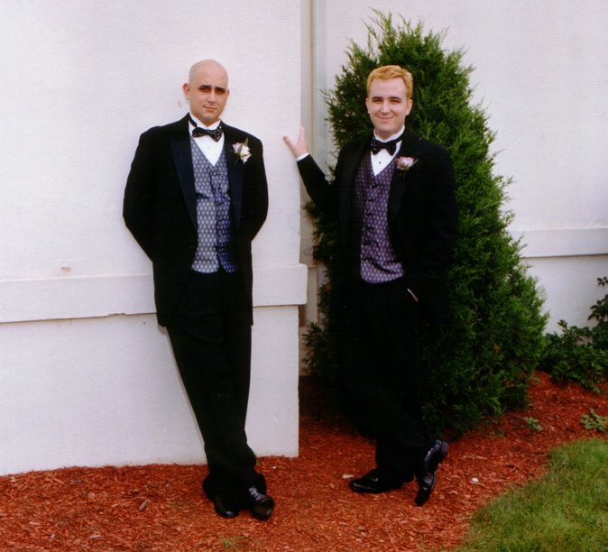 Andy and me at the church before the wedding