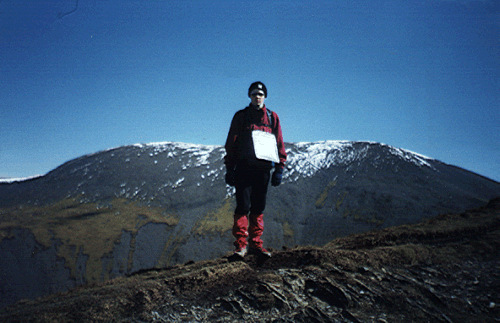 Skiddaw behind Northie. A path across the screes is impressive and exhilarating