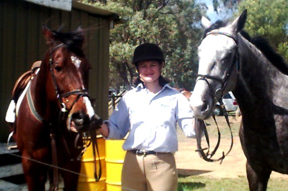 Robyn evans with Teddy and Titan