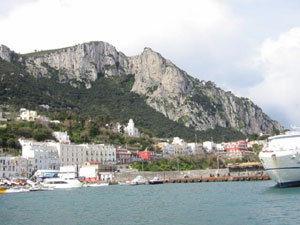 A view of Capri from our ferry