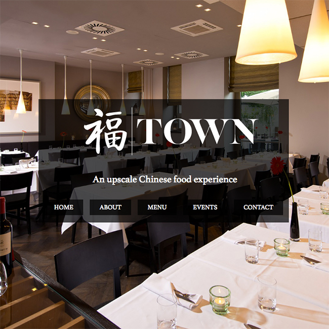 web mockup for an upscale Chinese restaurant